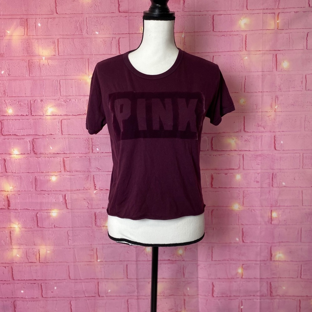 PINK Victoria Secret burgundy Short sleeve shirt